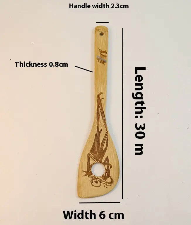 Engraved Bamboo Spoon Spooky Set