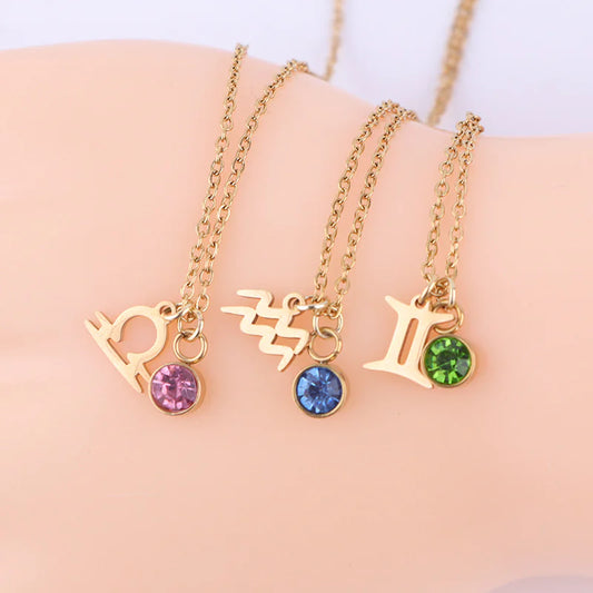 Zodiac Birthstone | Gold Necklace