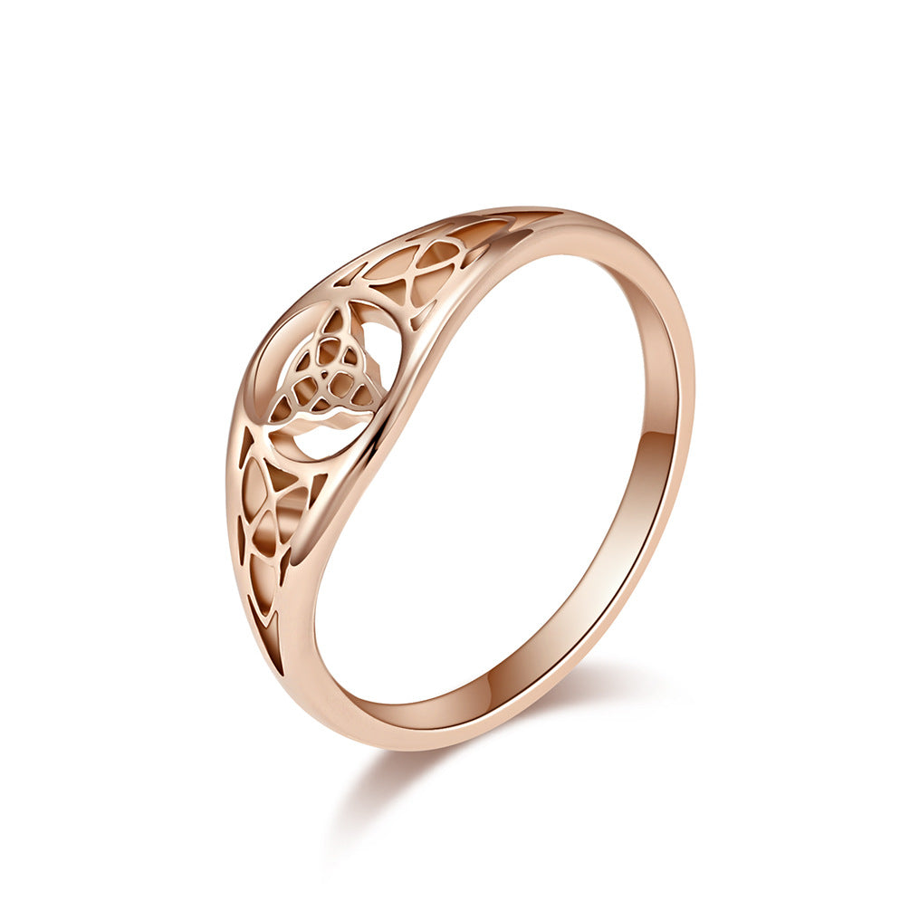 Viking Triangle Knot Hollow Titanium Steel Ring