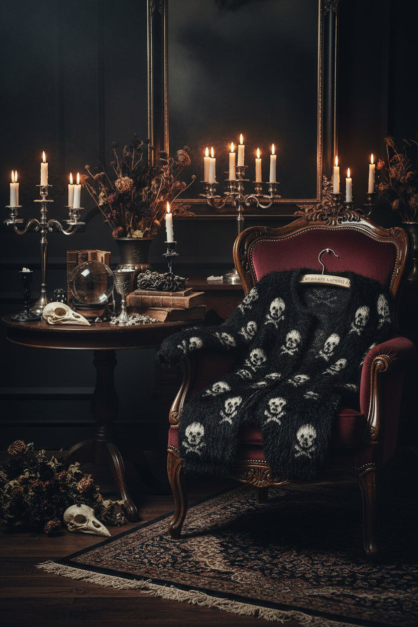 2019 Autumn Women's Sweater with Skull Design Cardigan Sorceress Sanctuary