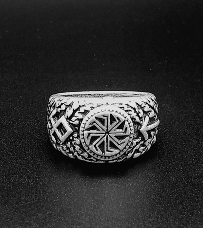 Antique Silver Ring with Viking Runes