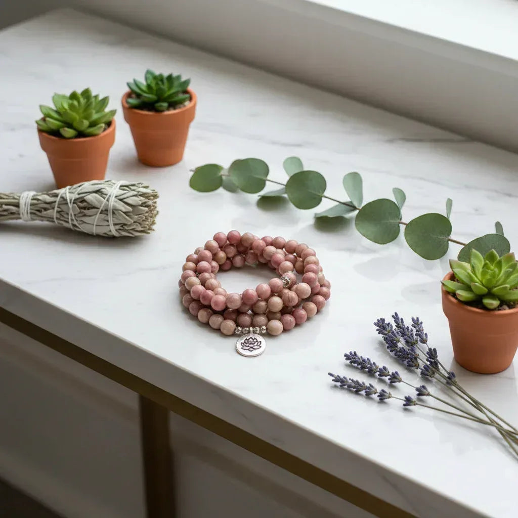 108 Beads Phoenix Bracelet - Sorceress Sanctuary Amethyst Phoenix 3D-Amethyst Phoenix Buddha-Echeveria imperialis-Style 1 Lotus-Redwood Buddha Pendant