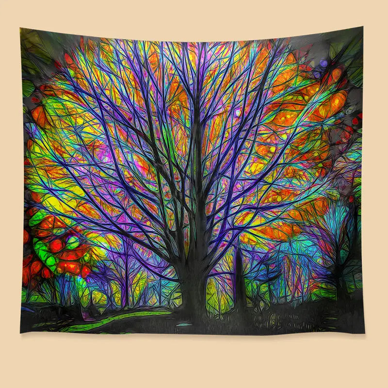Flower Printed Tapestry Wall Hanging for Home Decor