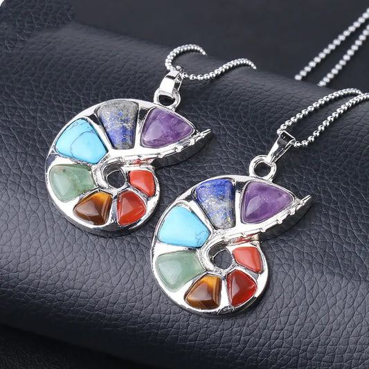Seashell Chakra Crystal Necklace