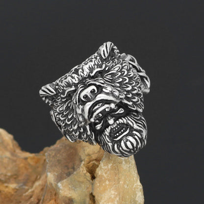 Viking Stainless Steel Ring - Nordic Mythology Werewolf