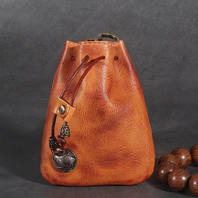 Antique Leather Coin Bag