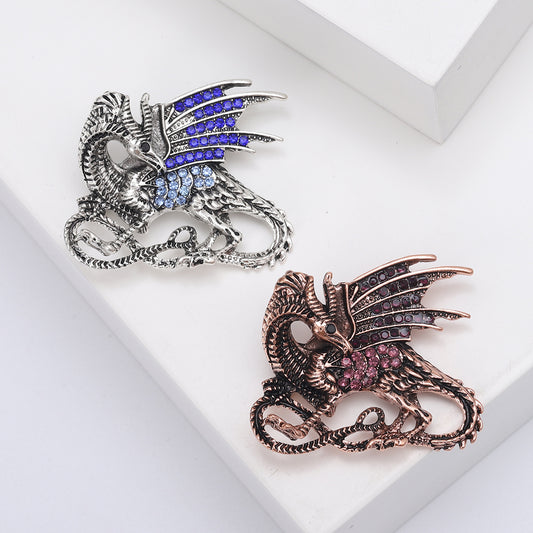 Dragon Rhinestone Brooch