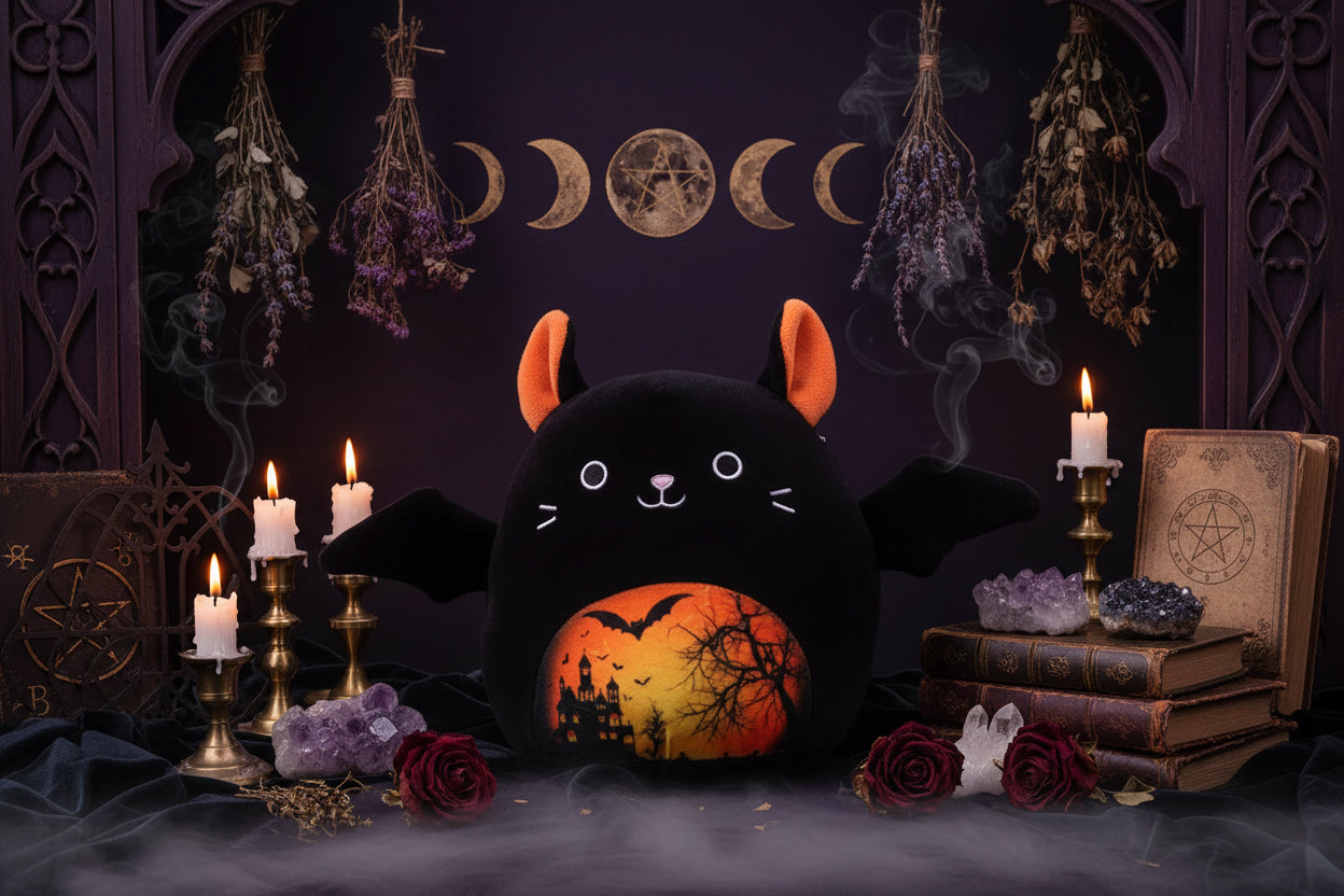 Occult Plushies - Sorceress Sanctuary Black Bat 20cm0.15kg / As shown in the figure-Koala Bat 25cm0.12kg / As shown in the figure-Black cat bat 23cm0.13kg / As shown in the figure-Big Eye bat White 25cm0.12kg / As shown in the figure-White daze pumpkin 20cm0.16kg / As shown in the figure