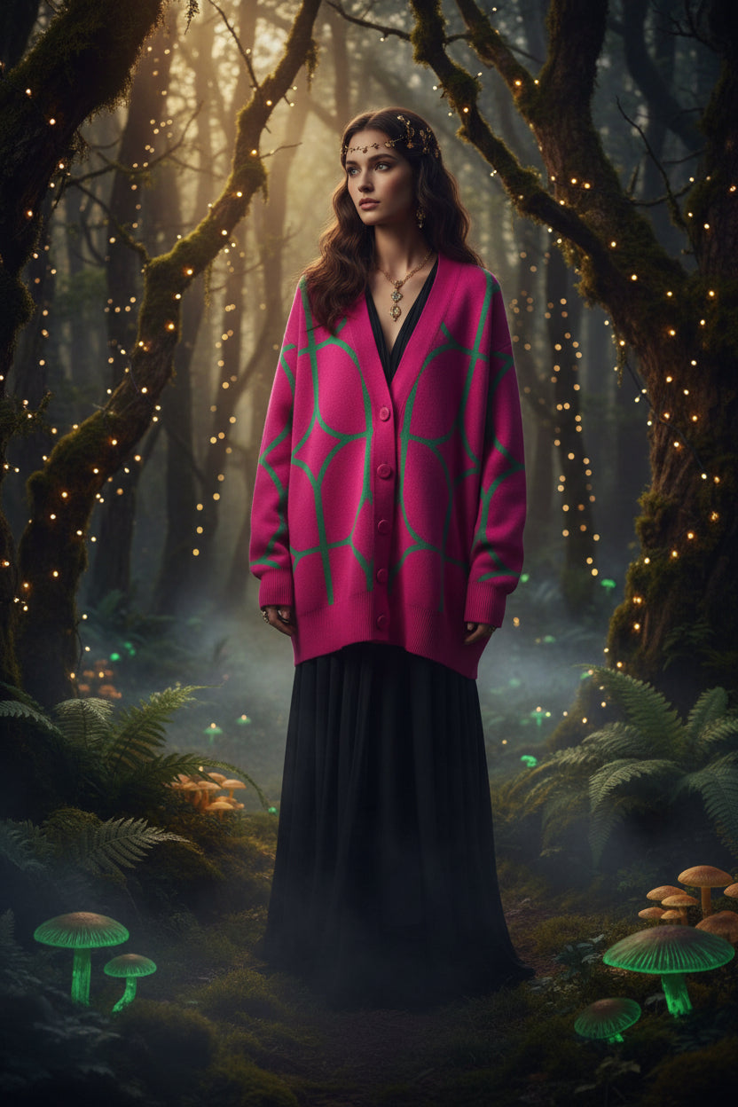 Women's Jacquard Knitted Cardigan Sweater Jacket Sorceress Sanctuary