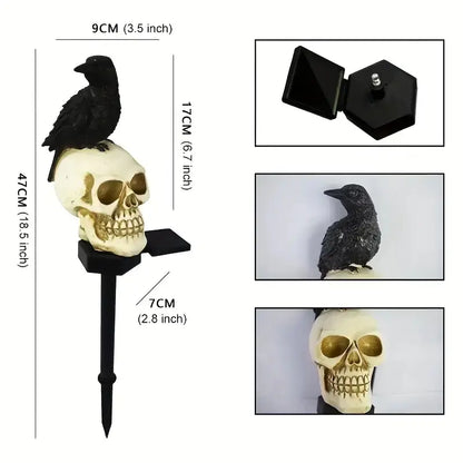 Witch’s Crow & Skull Solar Light