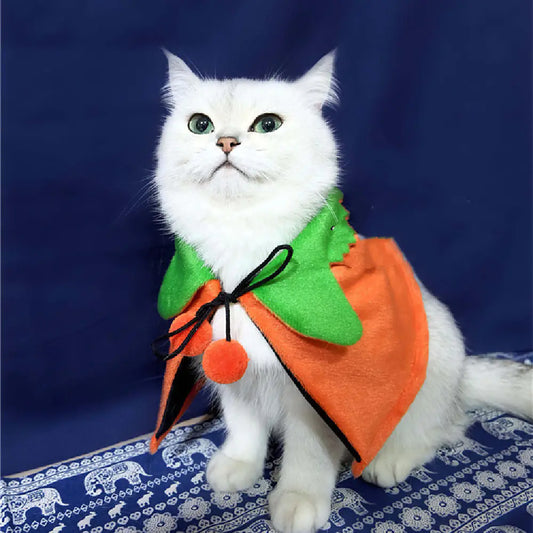 Halloween Pumpkin Double-Sided Pet Cape