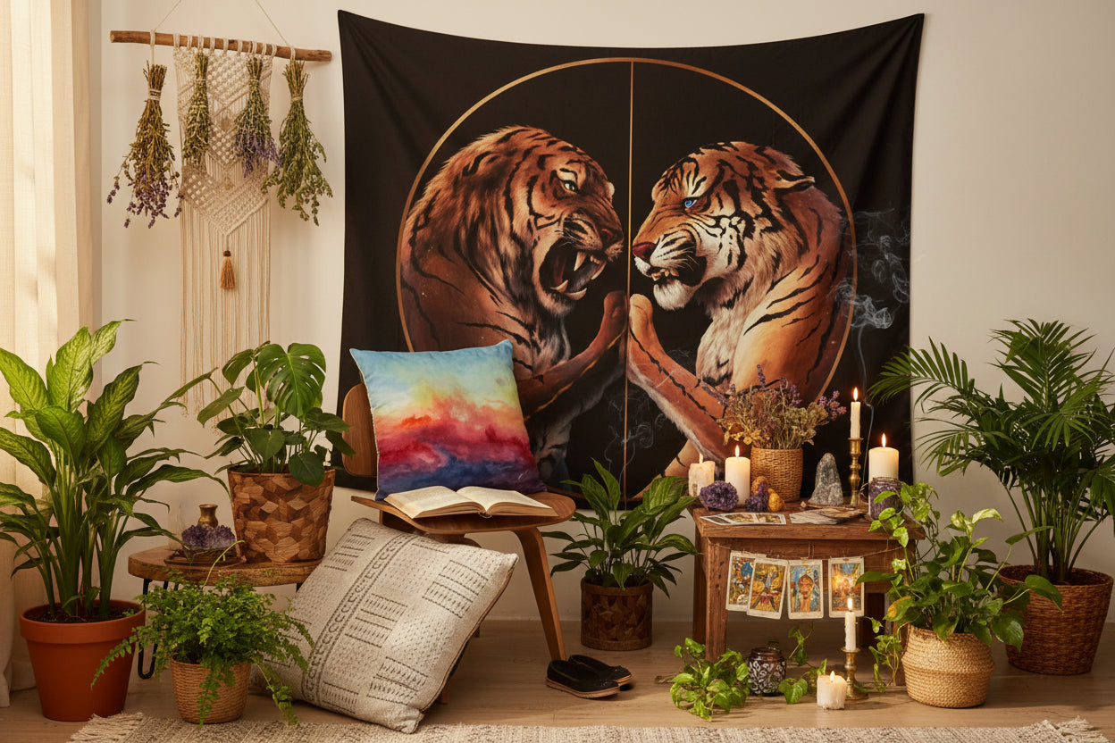 Tiger Battle Tapestry