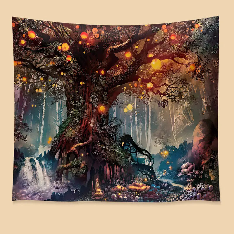 Flower Printed Tapestry Wall Hanging for Home Decor