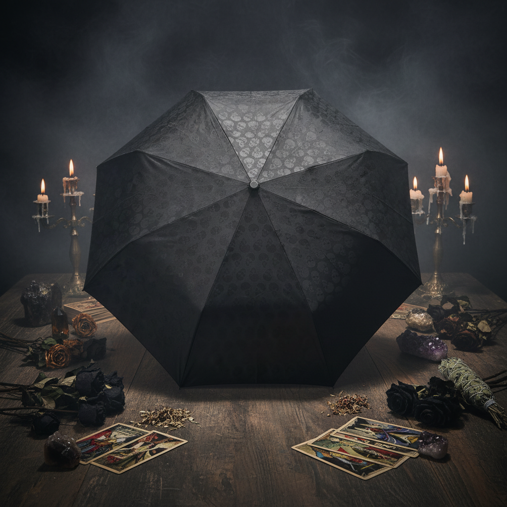 Folding Umbrella with Skull Design Sorceress Sanctuary