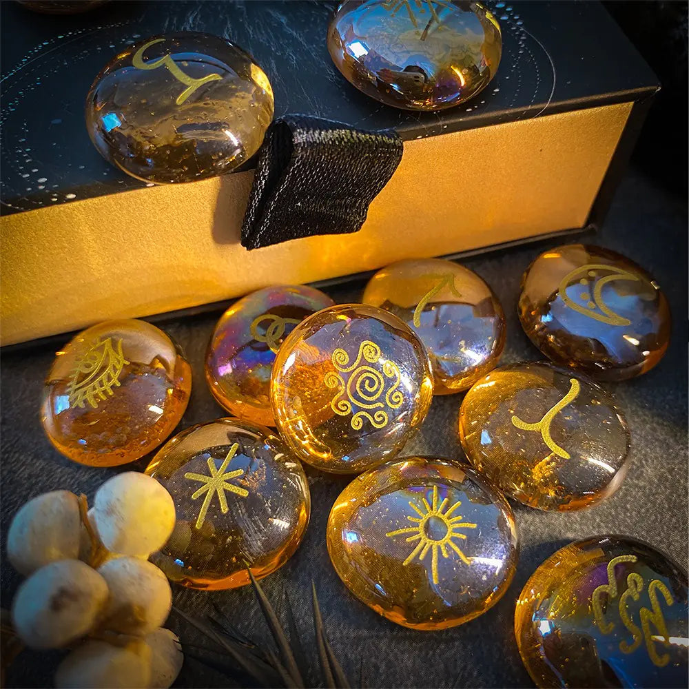 Glass Rune Stones Set