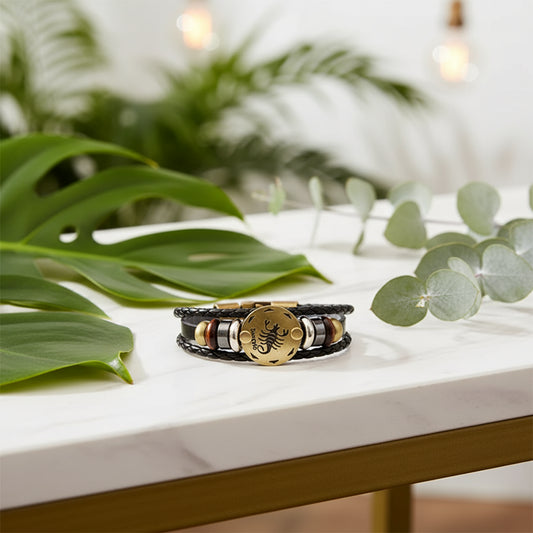 Bracelet with Scorpion symbol on a white background