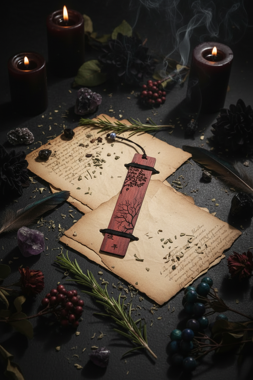 Grimoire Sandalwood Bookmark Sorceress Sanctuary