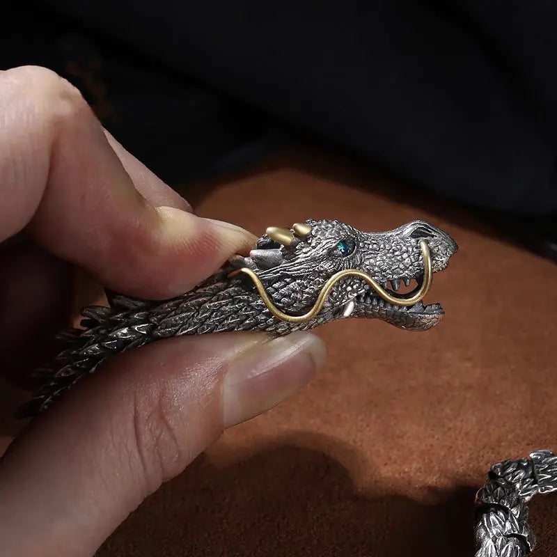 2023 Vintage Handmade Dragon Head Bracelet for Men Sorceress Sanctuary