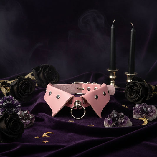 Punk Gothic Leather Choker - Sorceress Sanctuary