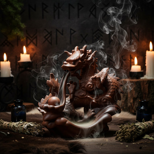 Creative Backflow Incense Burner - Dragon Design Sorceress Sanctuary