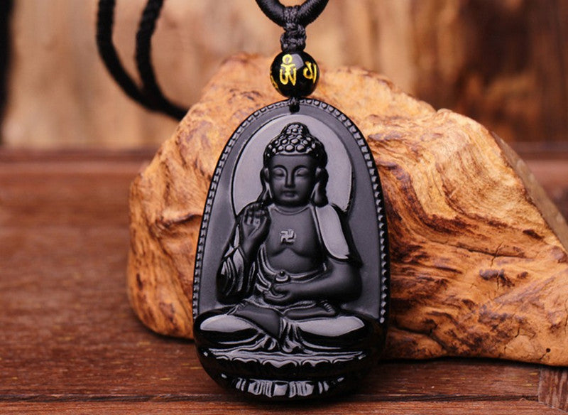 Obsidian Amitabha Pendant | Zodiac Luck