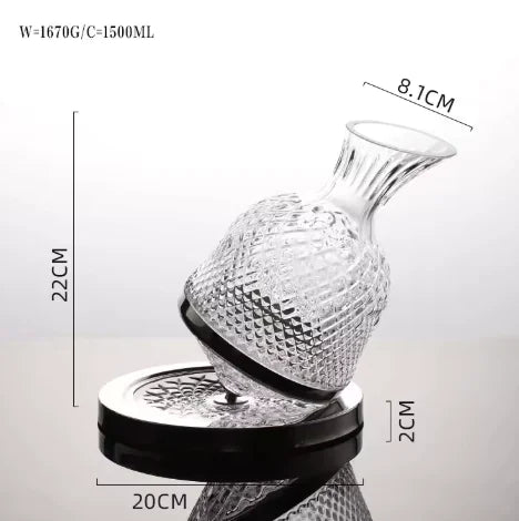 Crystal-cut Rotating Decanter Set Sorceress Sanctuary