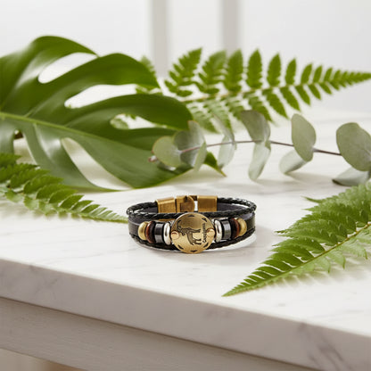 Bracelet with Capricorn symbol on a white background