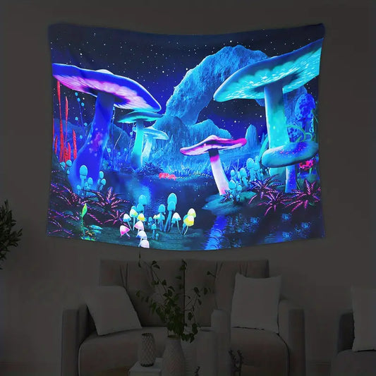 Fluorescent Forest  | Mushroom Tapestry