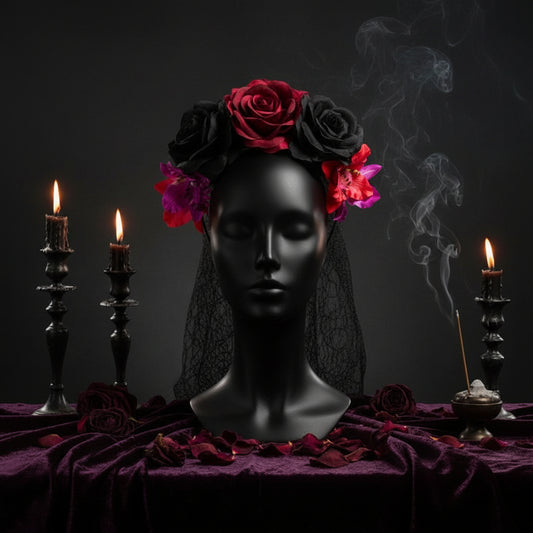 Rose Floral Headband for Day of the Dead Celebration Sorceress Sanctuary