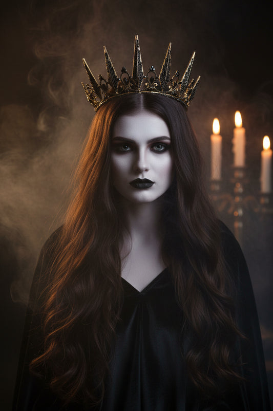 Baroque Black Bride Crown Headband for Weddings Sorceress Sanctuary