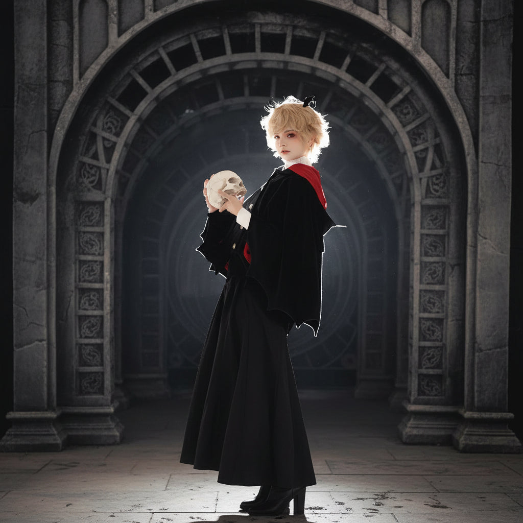 New Autumn Winter Women's Bat Cape with Devil Ears Sorceress Sanctuary