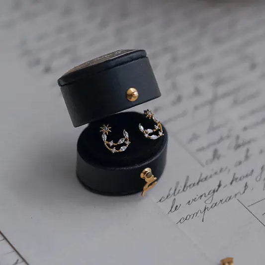 Zircon Moon Earrings