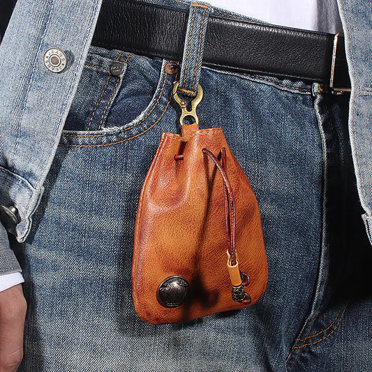 Antique Leather Coin Bag