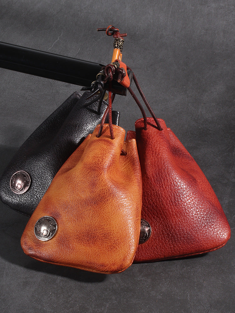 Antique Leather Coin Bag