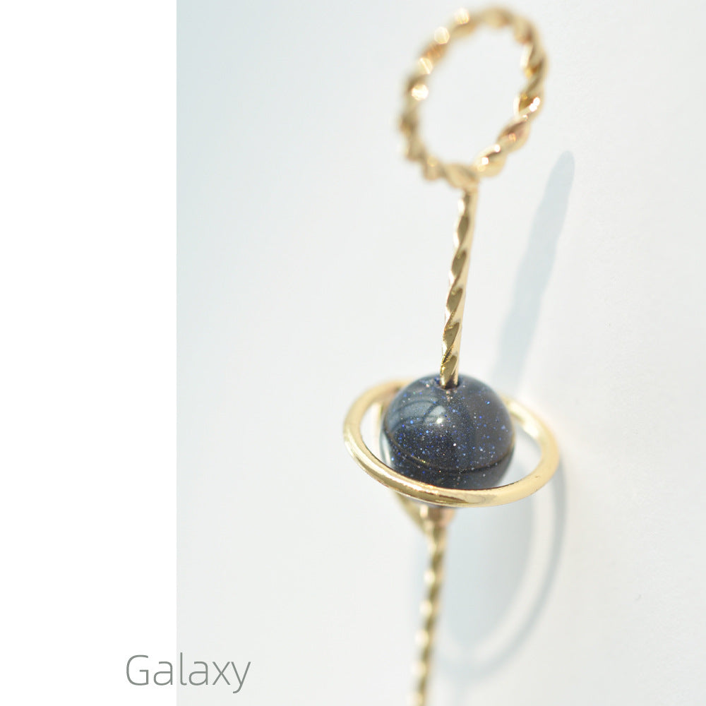 Unisex Smoking Ring with Cosmic Design and Natural Stone