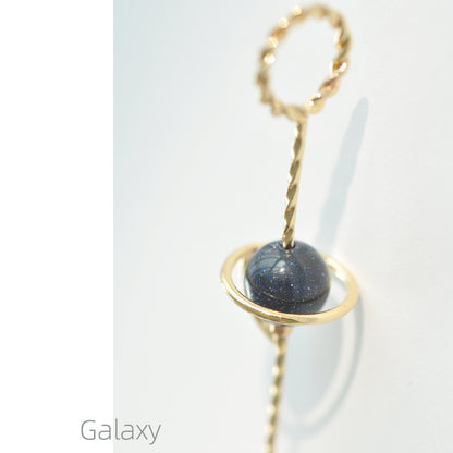 Unisex Smoking Ring with Cosmic Design and Natural Stone