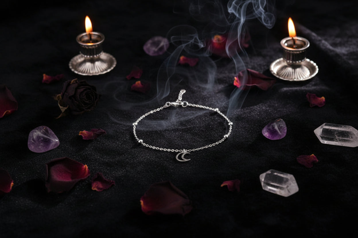 925 Sterling Silver Women's Fashion Moon Bracelet Sorceress Sanctuary