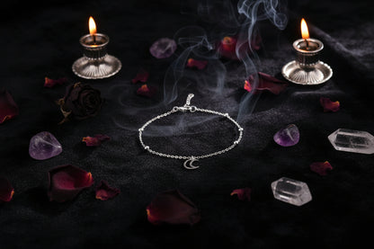 925 Sterling Silver Women's Fashion Moon Bracelet Sorceress Sanctuary