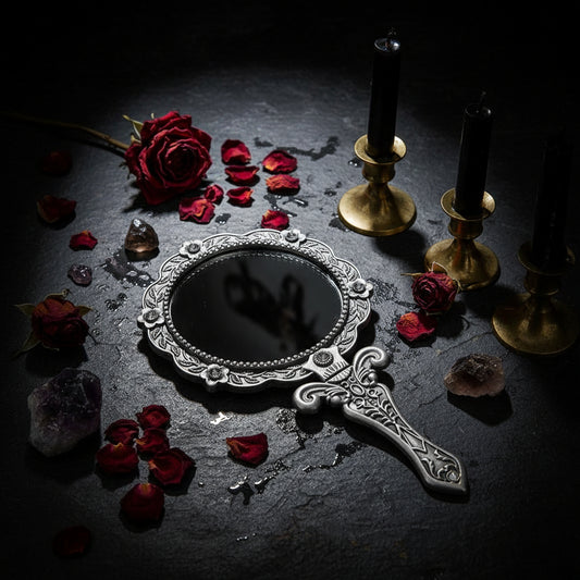 Retro Portable Handheld Metal Makeup Mirror Sorceress Sanctuary