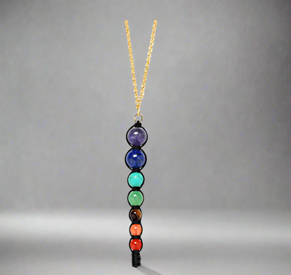 Crystal Pendant Natural Stone Cone Necklace