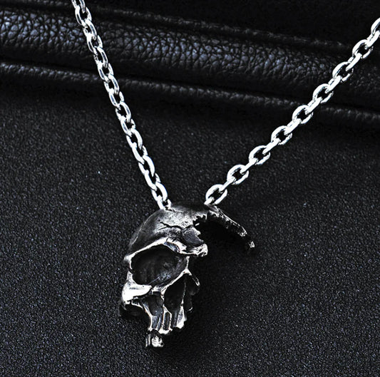Half Face Skull Necklace