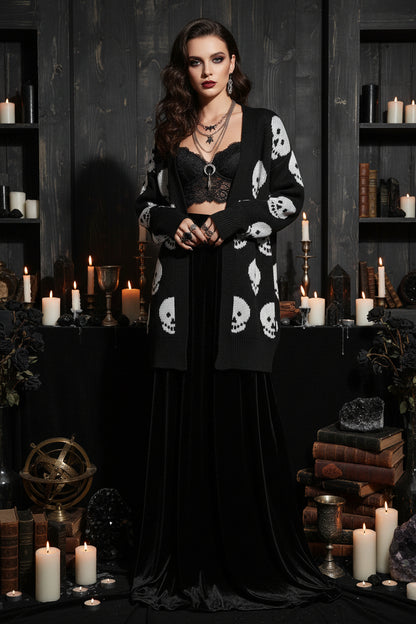 Day of the Dead Skull Jacquard Knitted Cardigan Sorceress Sanctuary