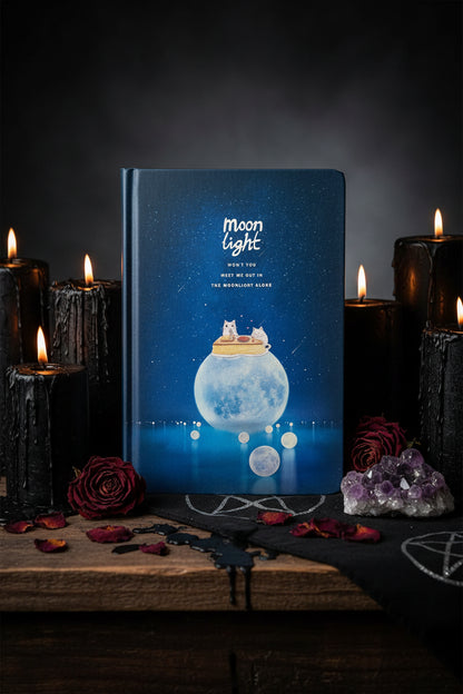 Moonlit Night A5 Diary Notebook with Glow-in-the-Dark Sorceress Sanctuary