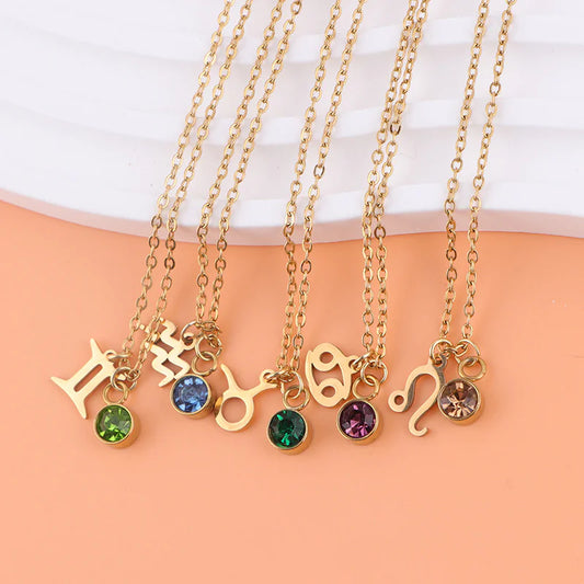 Zodiac Birthstone | Gold Necklace