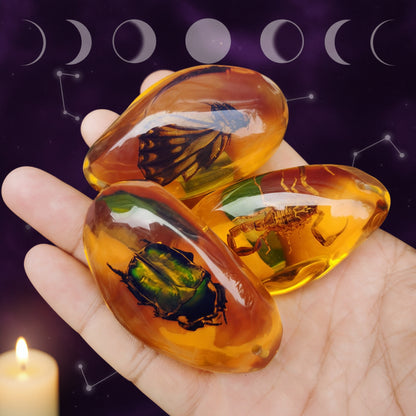 Glow Amber Insect Pendant