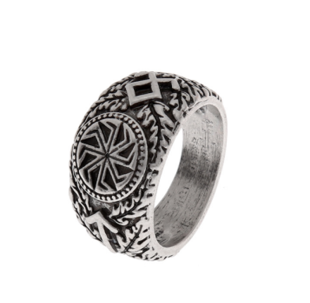 Antique Silver Ring with Viking Runes