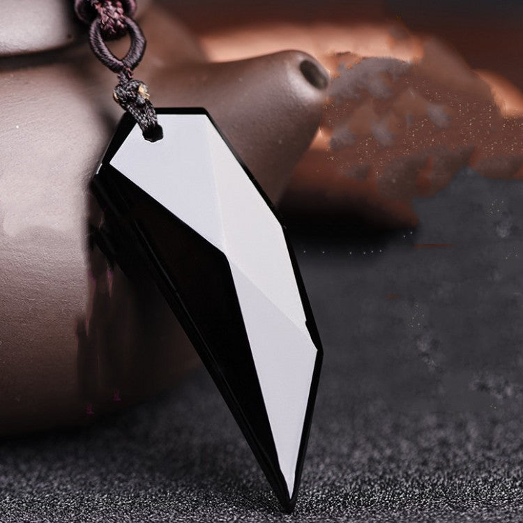 Obsidian Wolf Tooth Pendant