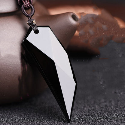 Obsidian Wolf Tooth Pendant