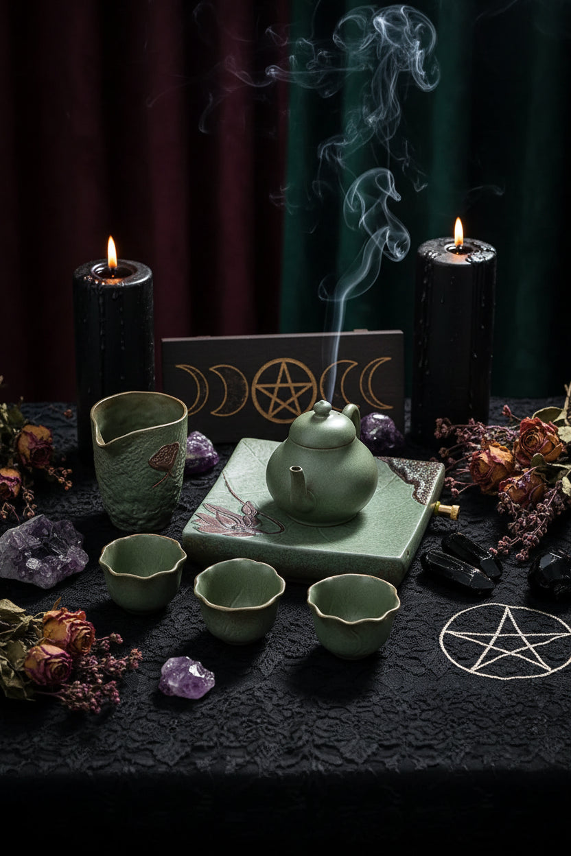 Ceramic Teacup and Teapot Set, Simple and Portable Sorceress Sanctuary