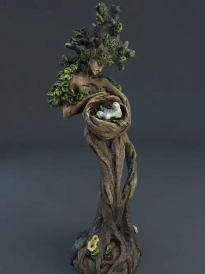 Forest Goddess & Bird Sculpture